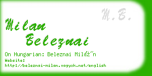 milan beleznai business card